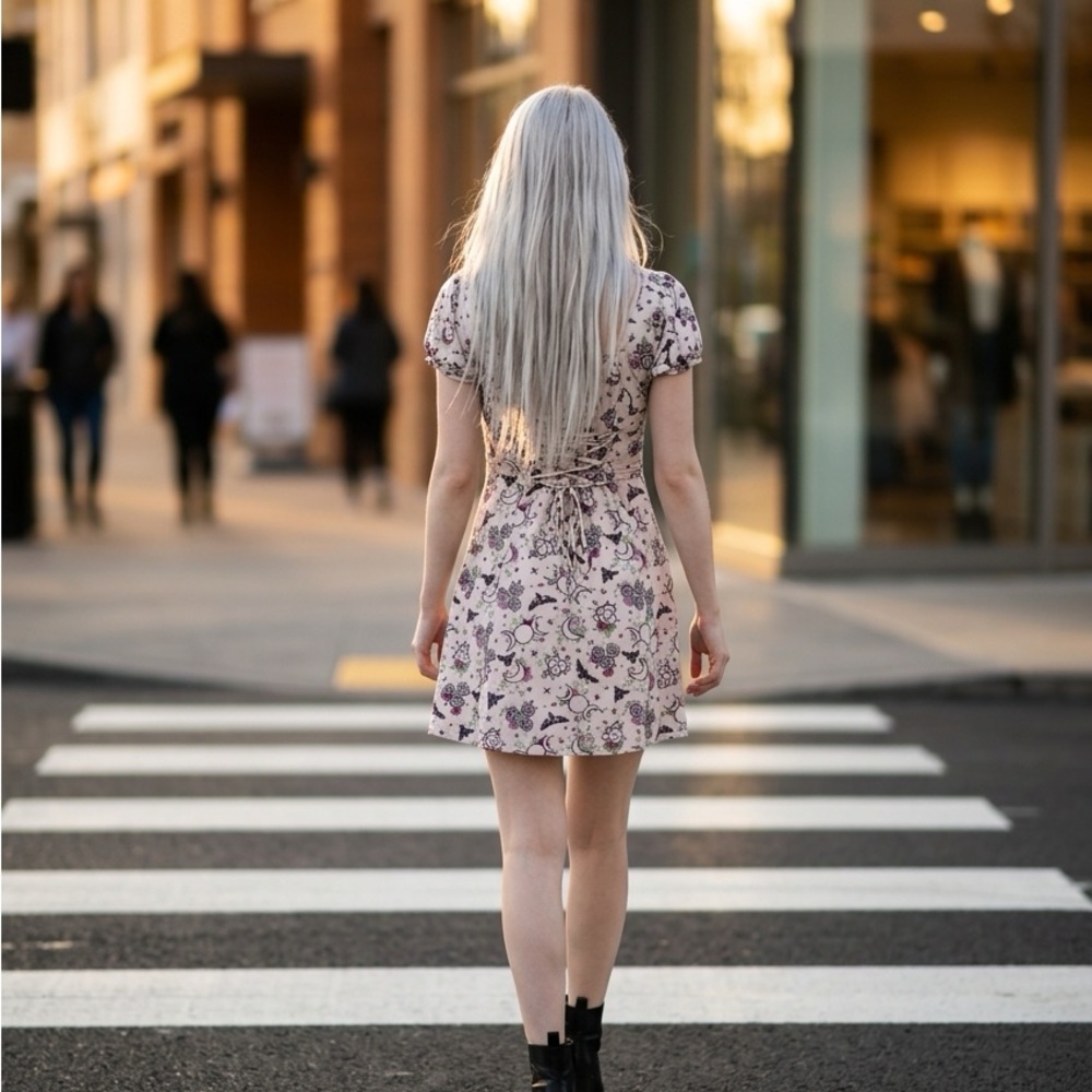 Hot Topic Beige and Black Mini Dress - Picture 2 of 5